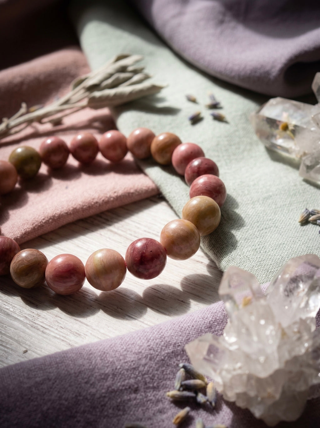 Rhodochrosite Bracelet – Crystal for Compassion & Emotional Healing