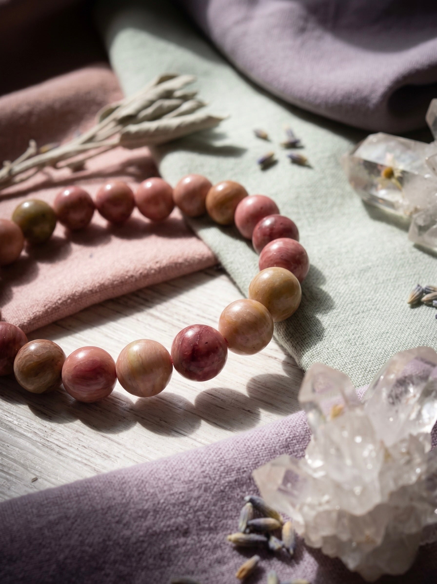 Rhodochrosite Bracelet – Crystal for Compassion & Emotional Healing