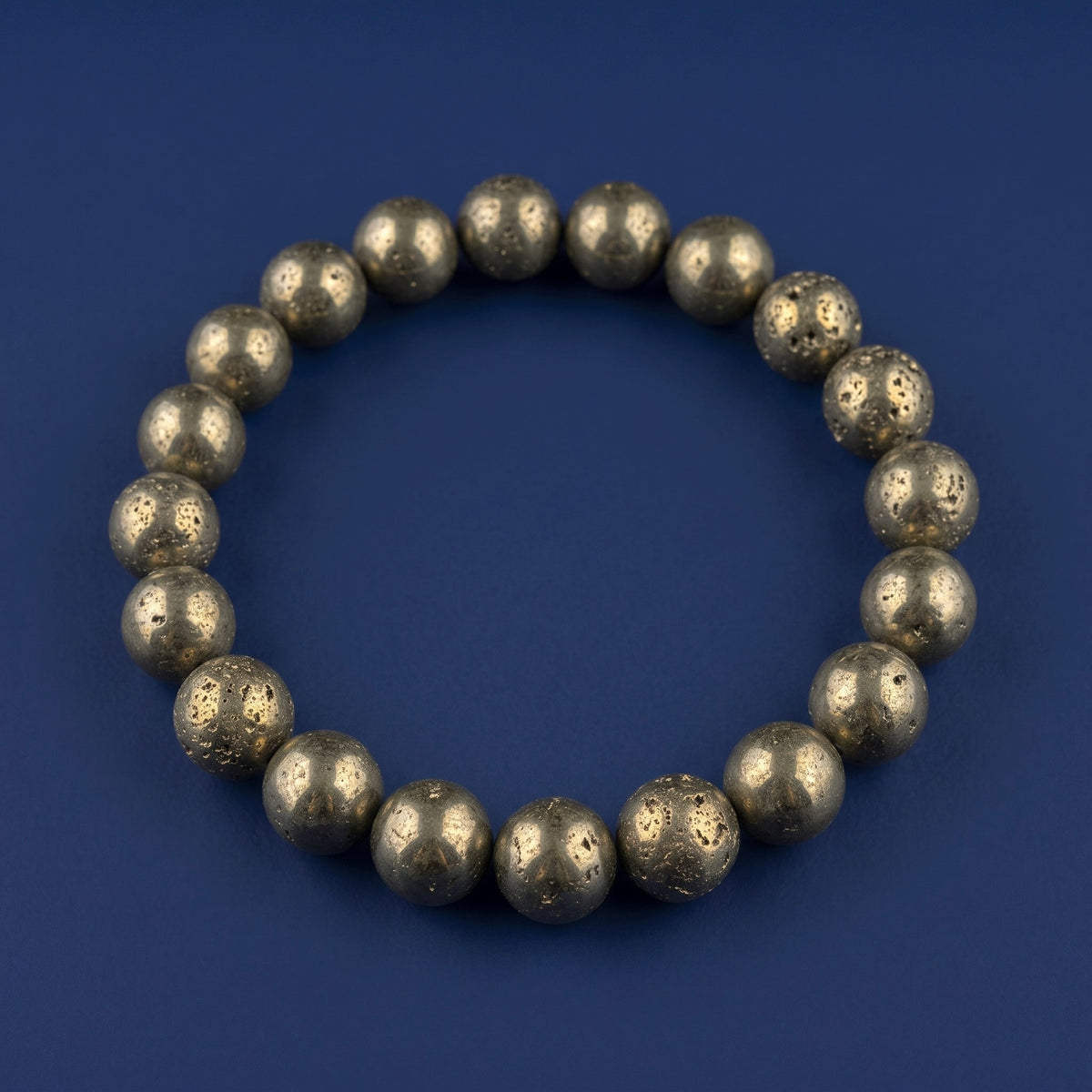 Natural Pyrite Bracelet – Pyrite Beaded Bracelet for Wealth, Success & Protection