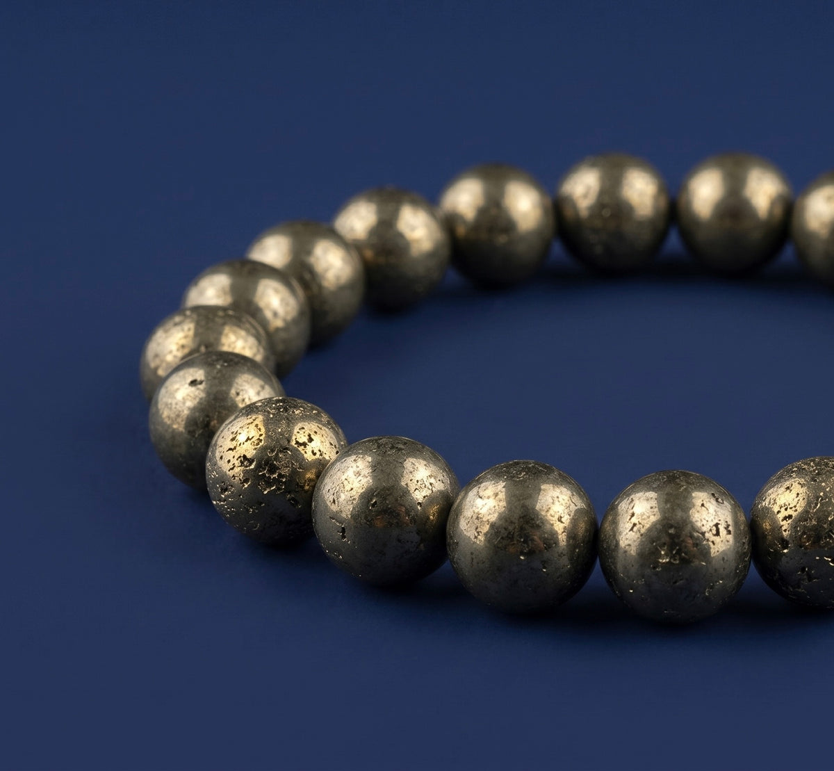 Natural Pyrite Bracelet – Pyrite Beaded Bracelet for Wealth, Success & Protection