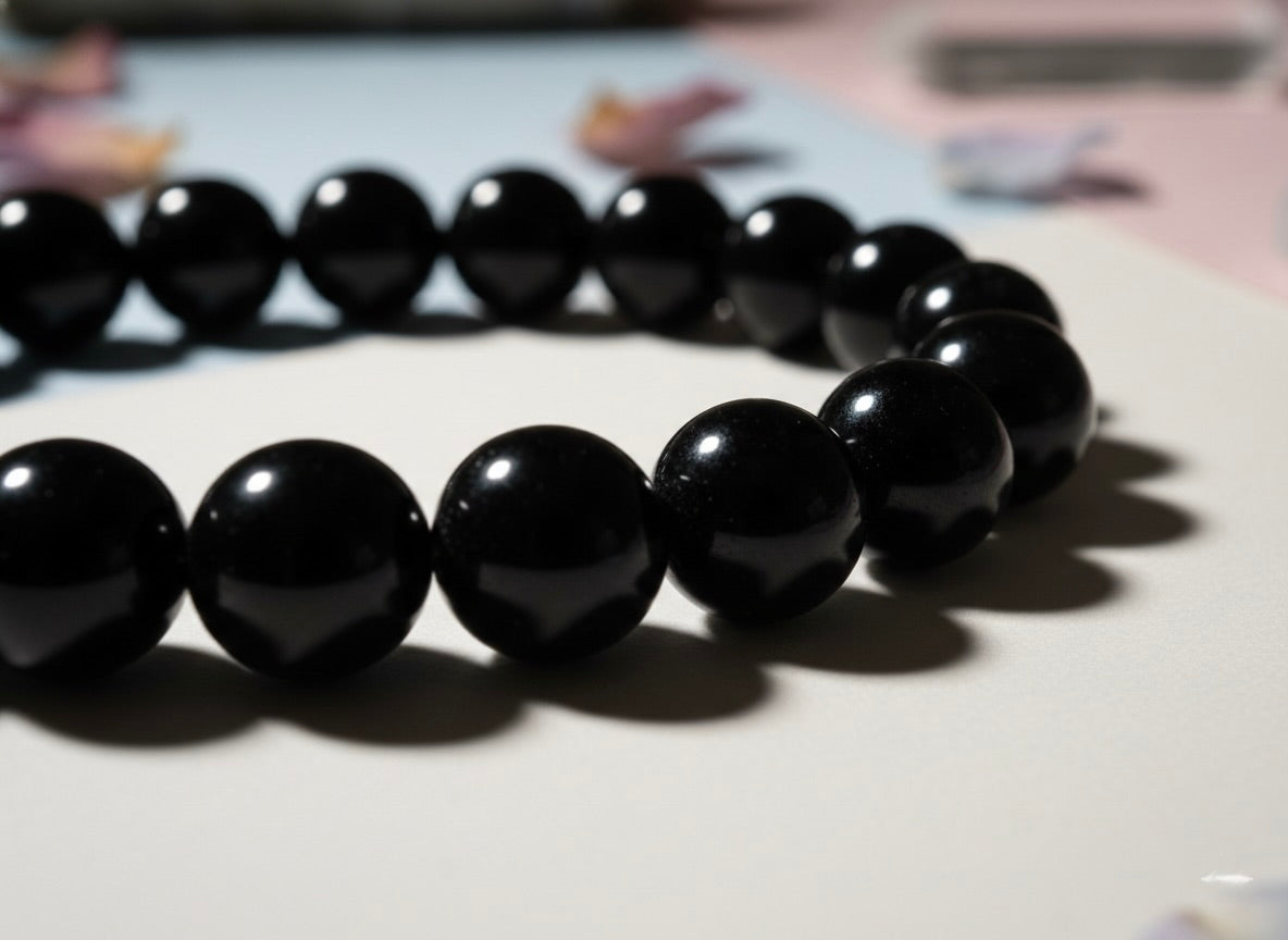 Black Tourmaline Bracelet – Crystal for Protection & Grounding