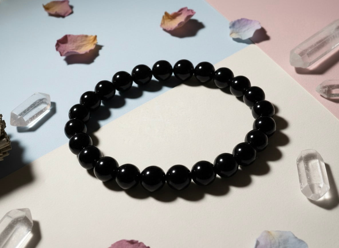 Black Tourmaline Bracelet – Crystal for Protection & Grounding